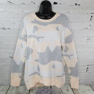 Ultra Flirt Oversized Metallic Abstract Pullover Sweater